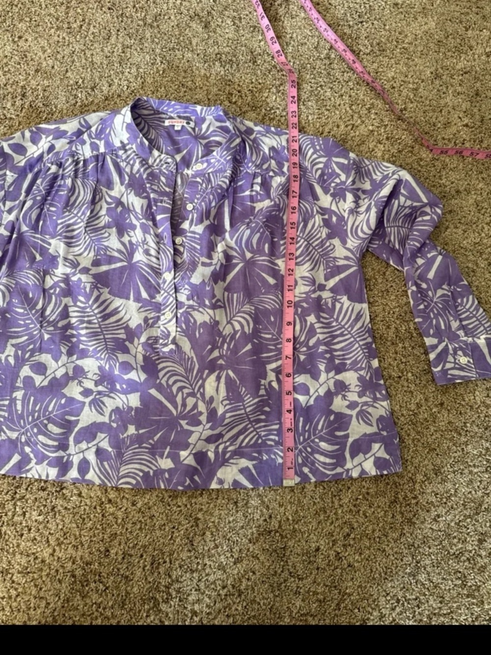 SUNDRY Palm Beach Henley in Bright Orchid size 1 or US Small - Picture 12 of 12